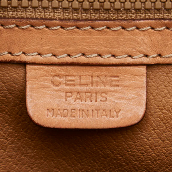 セリーヌ マカダム ショルダーバッグ ブラウン PVC レザー レディース CELINE 【中古】