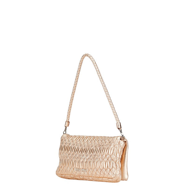 ミュウミュウ ナッパ クリスタル マテラッセ ハンドバッグ 5BD233 ピンク レザー レディース MIUMIU 【中古】