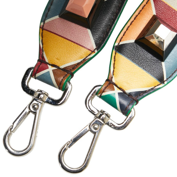 フェンディ ストラップユー スタッズ ショルダーストラップ マルチカラー レザー レディース FENDI 【中古】