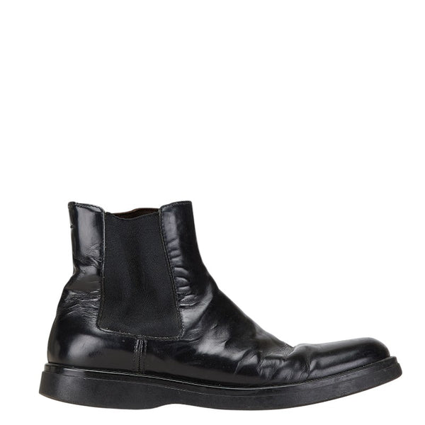 プラダ サイドゴアブーツ ブラック レザー メンズ PRADA 【中古】