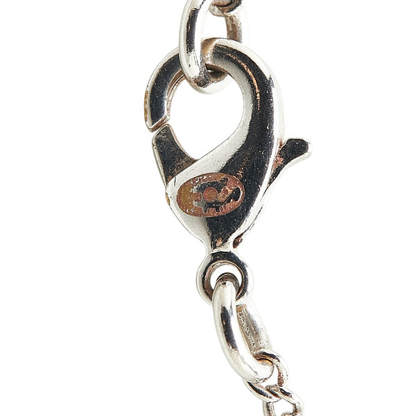 シャネル ココマーク リボン モチーフ ラインストーン ネックレス シルバー メタル レディース CHANEL 【中古】