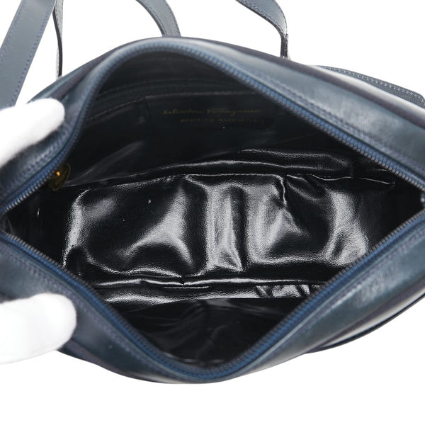 サルヴァトーレフェラガモ ヴァラ ショルダーバッグ ネイビー ゴールド レディース Salvatore Ferragamo 【中古】