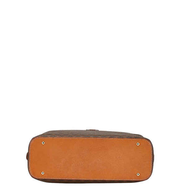 セリーヌ マカダム ハンドバッグ ブラウン PVC レザー レディース CELINE 【中古】