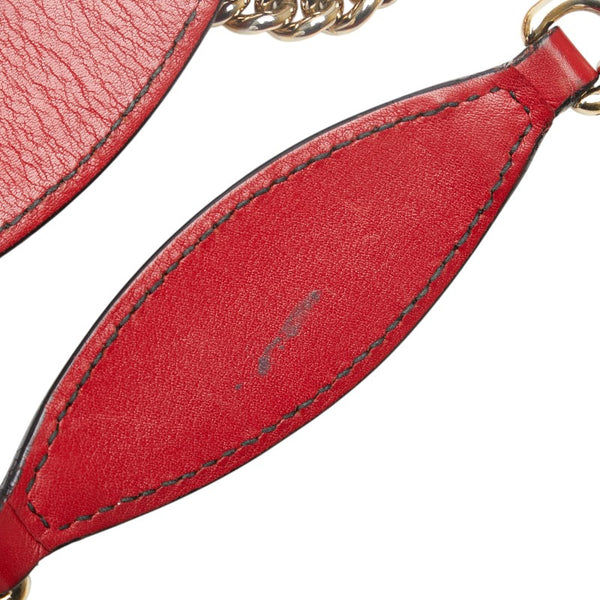 グッチ グッチシマ エミリー ホースビット チェーン ショルダーバッグ 369621 レッド レザー レディース GUCCI 【中古】