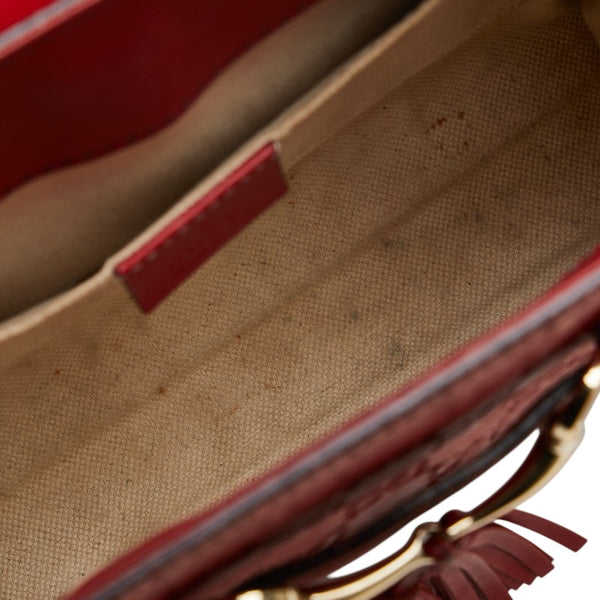 グッチ グッチシマ エミリー ホースビット チェーン ショルダーバッグ 369621 レッド レザー レディース GUCCI 【中古】