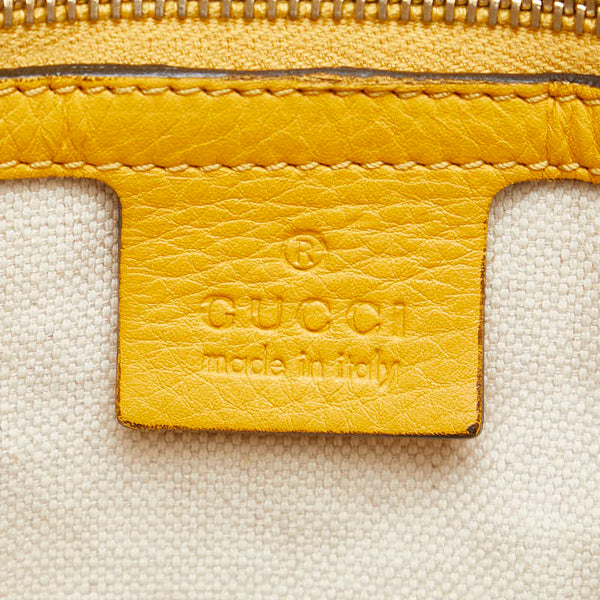 グッチ GGキャンバス ベラ バンブー ハンドバッグ ショルダーバッグ 2WAY 282300 ベージュ イエロー キャンバス レザー レディース GUCCI 【中古】