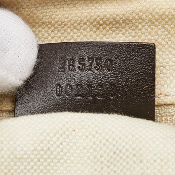 グッチ GGキャンバス トートバッグ ショルダーバッグ 285730 ベージュ ブラウン キャンバス レザー レディース GUCCI 【中古】