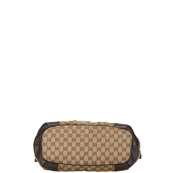 グッチ GGキャンバス トートバッグ ショルダーバッグ 285730 ベージュ ブラウン キャンバス レザー レディース GUCCI 【中古】