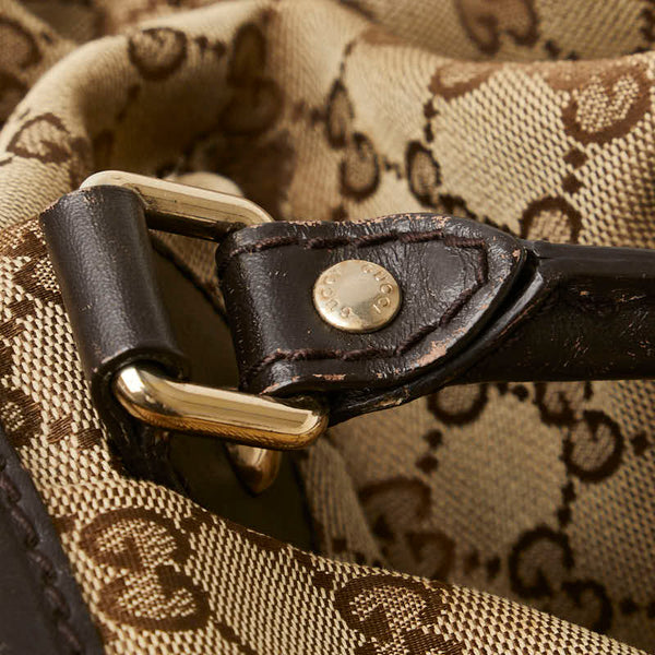 グッチ GGキャンバス トートバッグ ショルダーバッグ 285730 ベージュ ブラウン キャンバス レザー レディース GUCCI 【中古】