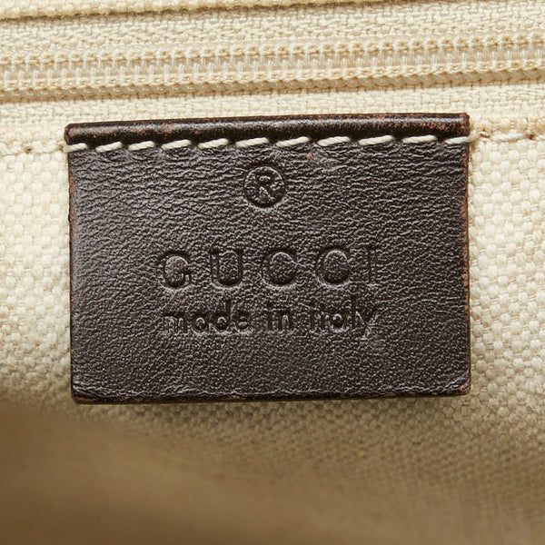 グッチ GGキャンバス トートバッグ ショルダーバッグ 285730 ベージュ ブラウン キャンバス レザー レディース GUCCI 【中古】
