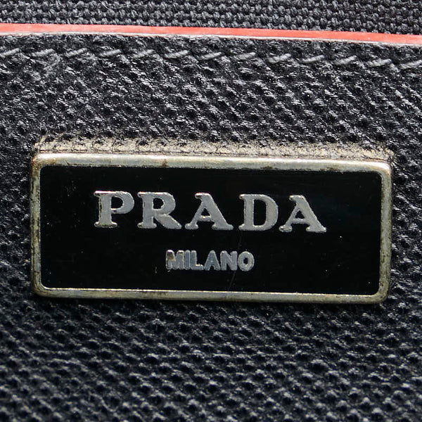 プラダ サフィアーノ ハンドバッグ ショルダーバッグ 2WAY レッド ブラック レザー レディース PRADA 【中古】