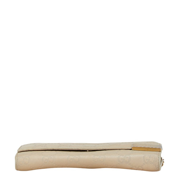 グッチ グッチシマ  チェーンウォレット 長財布 269541 ベージュ レザー レディース GUCCI 【中古】