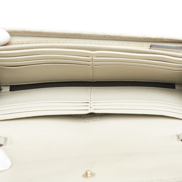 グッチ グッチシマ  チェーンウォレット 長財布 269541 ベージュ レザー レディース GUCCI 【中古】