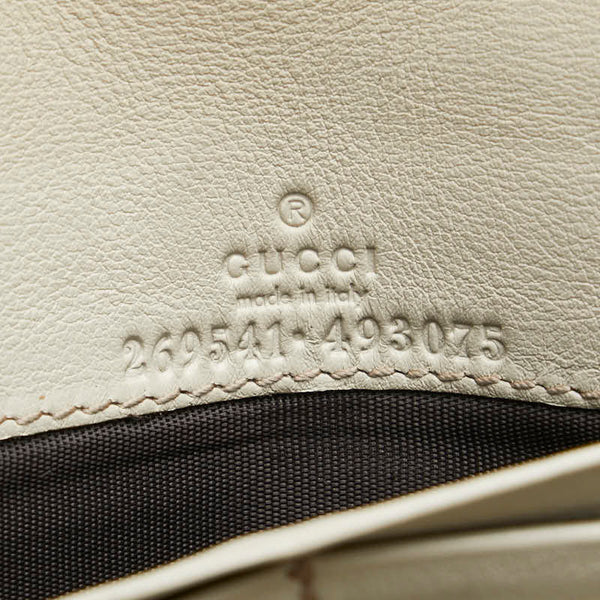 グッチ グッチシマ  チェーンウォレット 長財布 269541 ベージュ レザー レディース GUCCI 【中古】