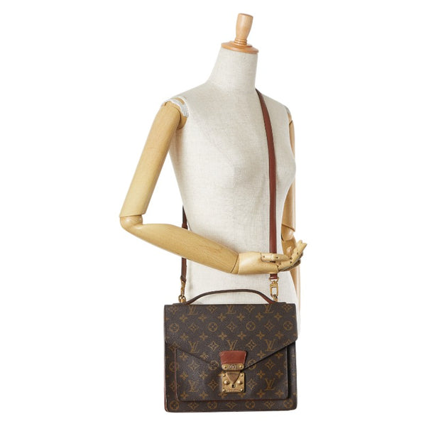 ルイ ヴィトン モノグラム モンソー28 ハンドバッグ ショルダーバッグ 2WAY M51185 ブラウン PVC レザー レディース LOUIS VUITTON 【中古】
