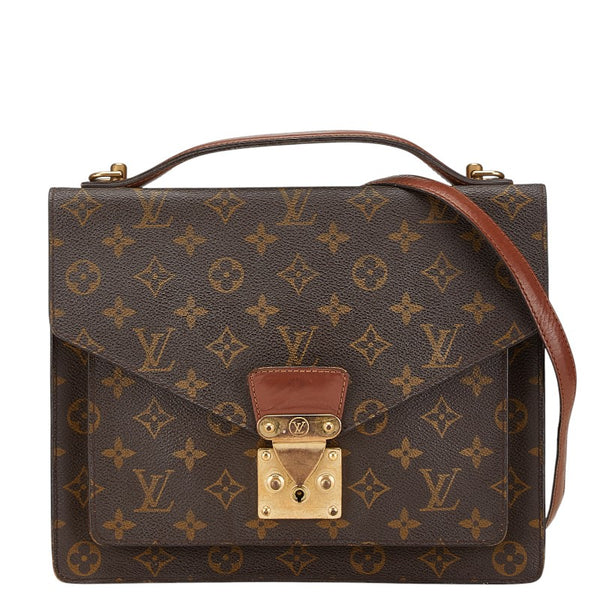 ルイ ヴィトン モノグラム モンソー28 ハンドバッグ ショルダーバッグ 2WAY M51185 ブラウン PVC レザー レディース LOUIS VUITTON 【中古】
