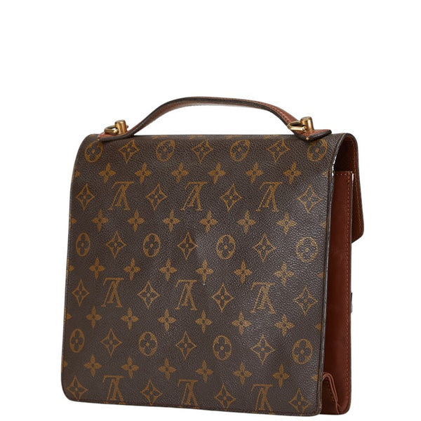 ルイ ヴィトン モノグラム モンソー28 ハンドバッグ ショルダーバッグ 2WAY M51185 ブラウン PVC レザー レディース LOUIS VUITTON 【中古】