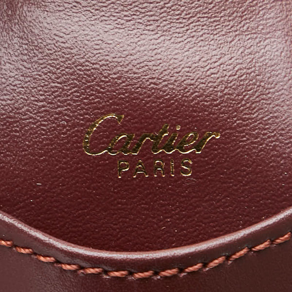 カルティエ ペンケース ワインレッド レザー レディース CARTIER 【中古】