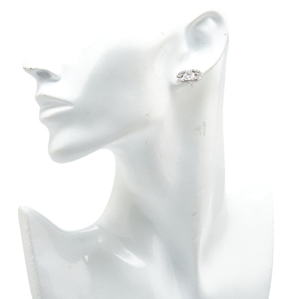 シャネル ココマーク ラインストーン ピアス 1個 シルバー メタル レディース CHANEL 【中古】