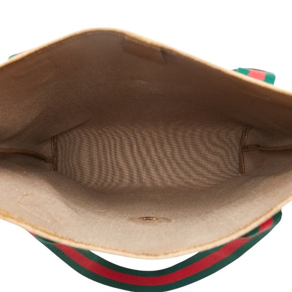 グッチ GGプラス オールドグッチ シェリーライン ハンドバッグ トートバッグ ブラウン PVC レザー レディース GUCCI 【中古】