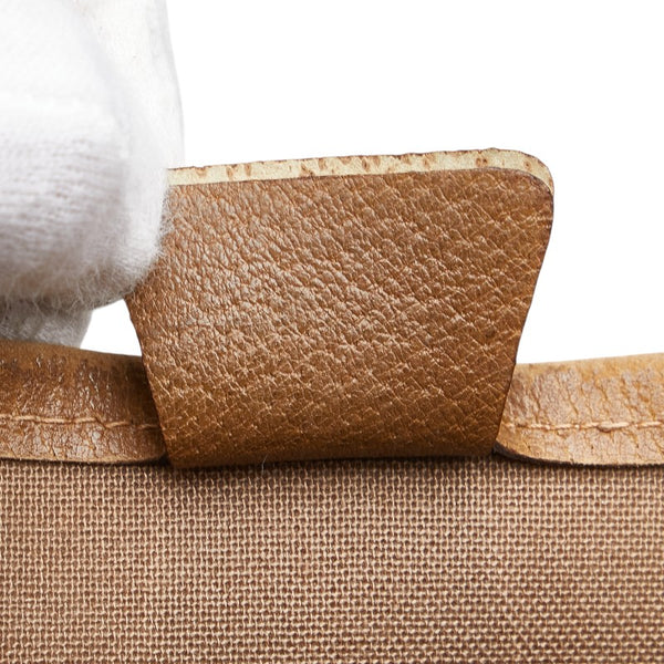 グッチ GGプラス オールドグッチ シェリーライン ハンドバッグ トートバッグ ブラウン PVC レザー レディース GUCCI 【中古】