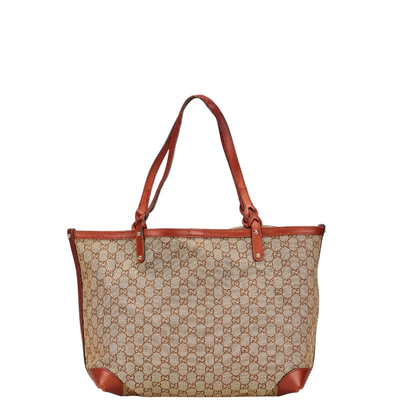 グッチ GGキャンバス トートバッグ ショルダーバッグ 247209 ベージュ オレンジ キャンバス レザー レディース GUCCI 【中古】