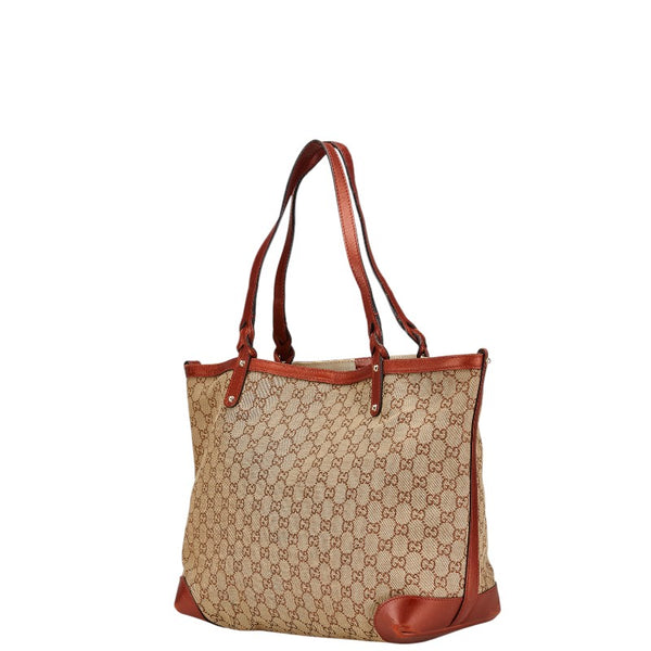 グッチ GGキャンバス トートバッグ ショルダーバッグ 247209 ベージュ オレンジ キャンバス レザー レディース GUCCI 【中古】