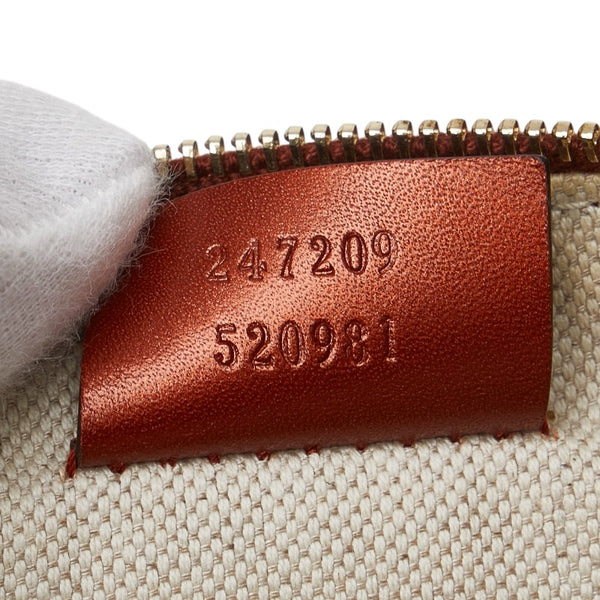 グッチ GGキャンバス トートバッグ ショルダーバッグ 247209 ベージュ オレンジ キャンバス レザー レディース GUCCI 【中古】