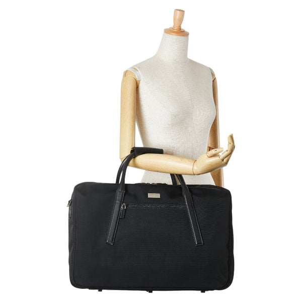 グッチ ボストンバッグ トラベルバッグ 旅行用バッグ 002689 ブラック キャンバス レザー レディース GUCCI 【中古】