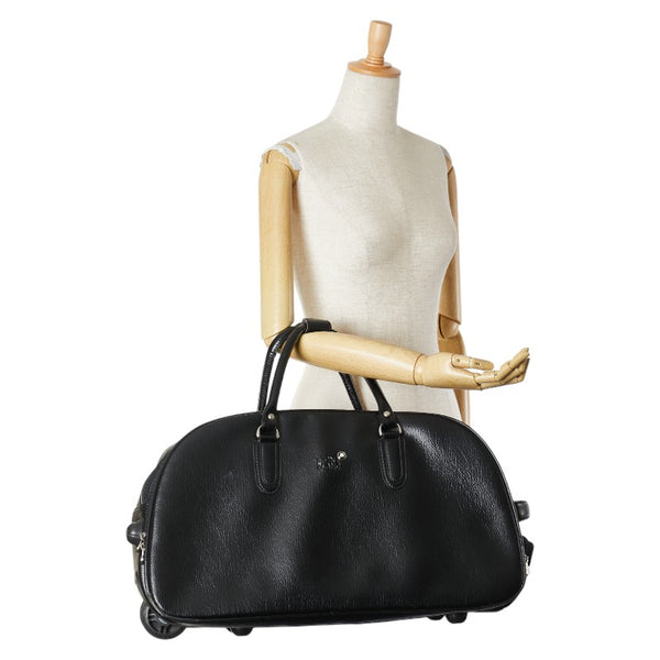 モンブラン ボストンバッグ キャリーバッグ ブラック レザー レディース MONTBLANC 【中古】