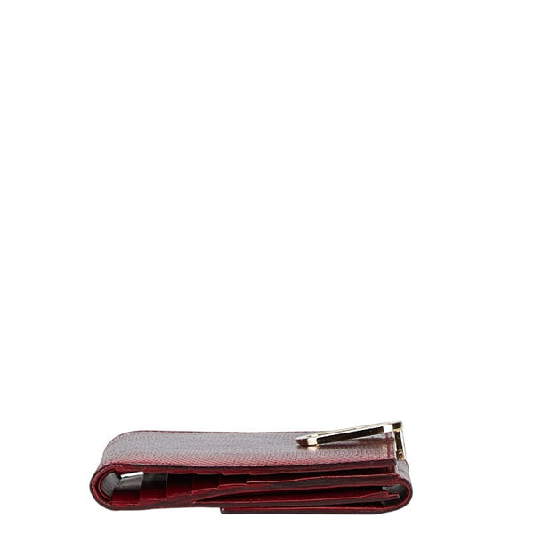 グッチ パイソン 二つ折り財布 ワインレッド レザー レディース GUCCI 【中古】