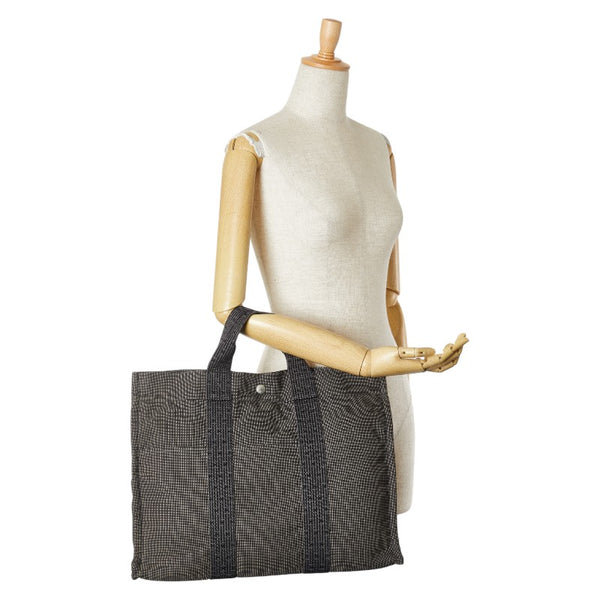 エルメス エールライン トートMM トートバッグ ハンドバッグ グレー キャンバス レディース HERMES 【中古】