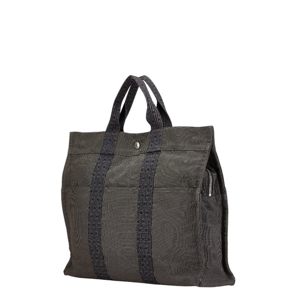 エルメス エールライン トートMM トートバッグ ハンドバッグ グレー キャンバス レディース HERMES 【中古】