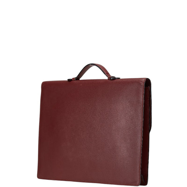 カルティエ マストライン ビジネスバッグ ブリーフケース ボルドー ワインレッド レザー レディース CARTIER 【中古】