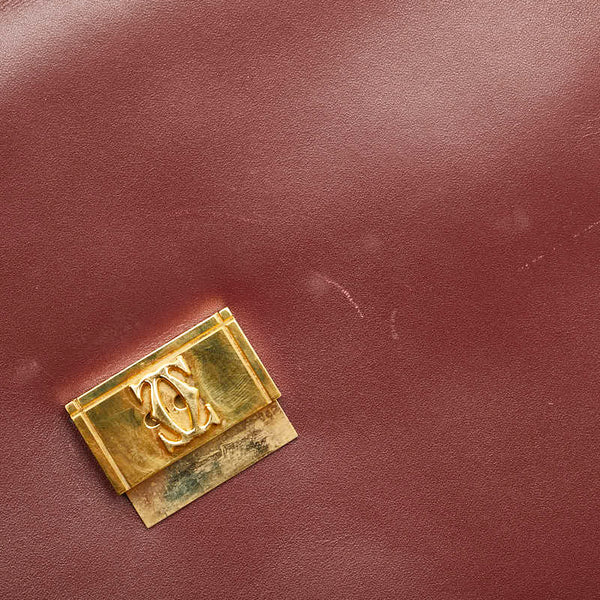 カルティエ マストライン ビジネスバッグ ブリーフケース ボルドー ワインレッド レザー レディース CARTIER 【中古】