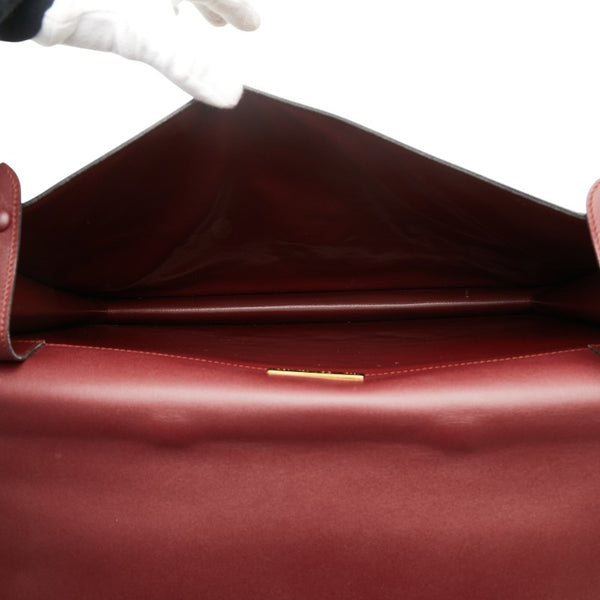 カルティエ マストライン ビジネスバッグ ブリーフケース ボルドー ワインレッド レザー レディース CARTIER 【中古】