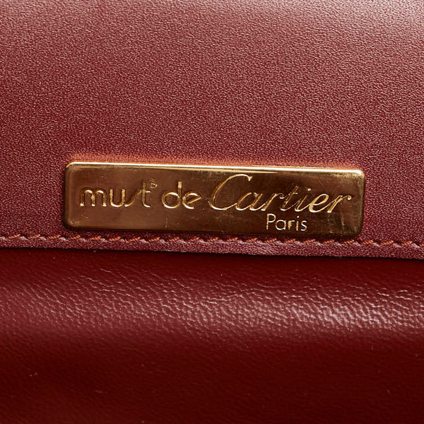 カルティエ マストライン ビジネスバッグ ブリーフケース ボルドー ワインレッド レザー レディース CARTIER 【中古】