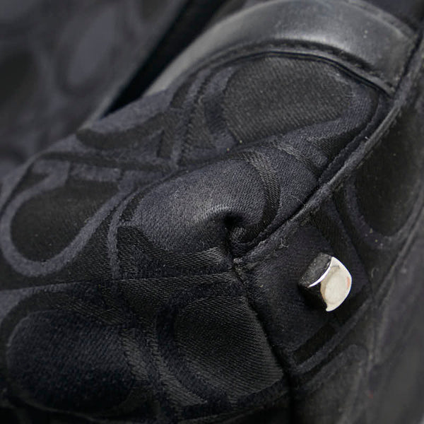 サルヴァトーレフェラガモ ガンチーニ柄 トートバッグ ショルダーバッグ BA-21 1261 ブラック キャンバス レザー レディース Salvatore Ferragamo 【中古】