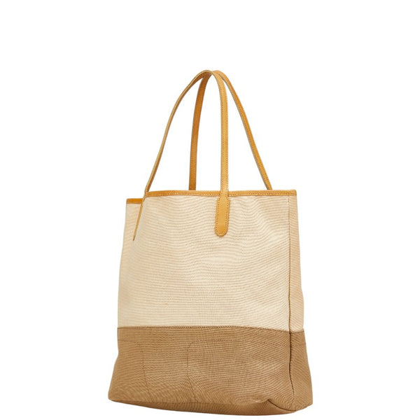バーバリー ロゴ ハンドバッグ トートバッグ ベージュ ブラウン キャンバス レザー レディース BURBERRY 【中古】