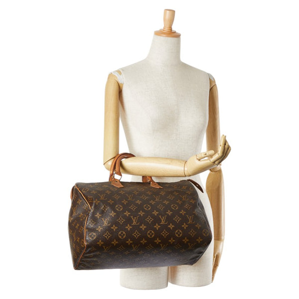 ルイ ヴィトン モノグラム スピーディ35 ハンドバッグ ボストンバッグ M41524 ブラウン PVC レザー レディース LOUIS VUITTON 【中古】