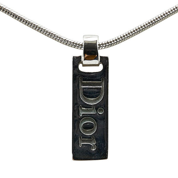 ディオール ロゴプレート ネックレス シルバー メタル レディース Dior 【中古】
