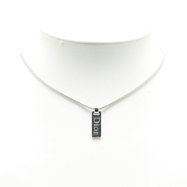 ディオール ロゴプレート ネックレス シルバー メタル レディース Dior 【中古】