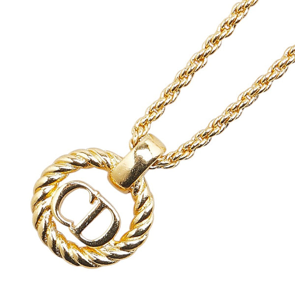 ディオール CDロゴ ネックレス ゴールド メッキ レディース Dior 【中古】