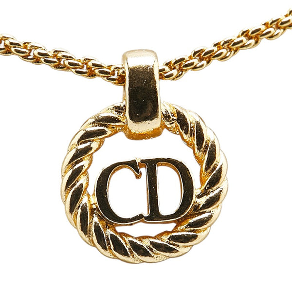 ディオール CDロゴ ネックレス ゴールド メッキ レディース Dior 【中古】