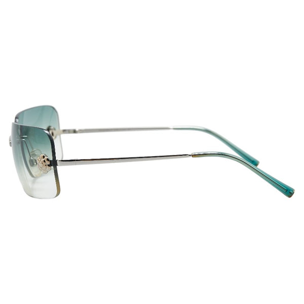 シャネル カメリア サングラス ライトグリーン シルバー プラスチック レディース CHANEL 【中古】