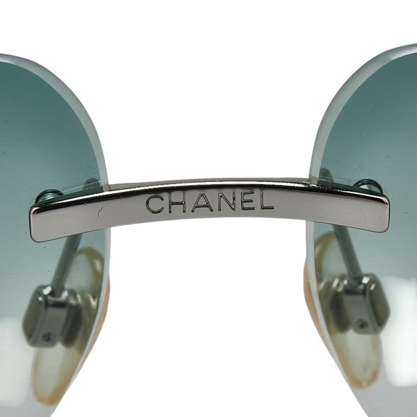 シャネル カメリア サングラス ライトグリーン シルバー プラスチック レディース CHANEL 【中古】