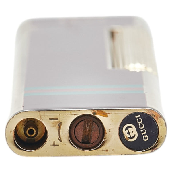 グッチ シェリーライン ガスライター ブラウン ゴールド マルチカラー メッキ レディース GUCCI 【中古】