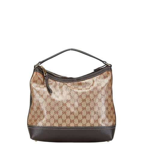 グッチ GGクリスタル ワンショルダーバッグ ハンドバッグ 336650 ブラウン PVC レザー レディース GUCCI 【中古】
