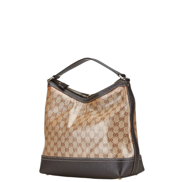 グッチ GGクリスタル ワンショルダーバッグ ハンドバッグ 336650 ブラウン PVC レザー レディース GUCCI 【中古】