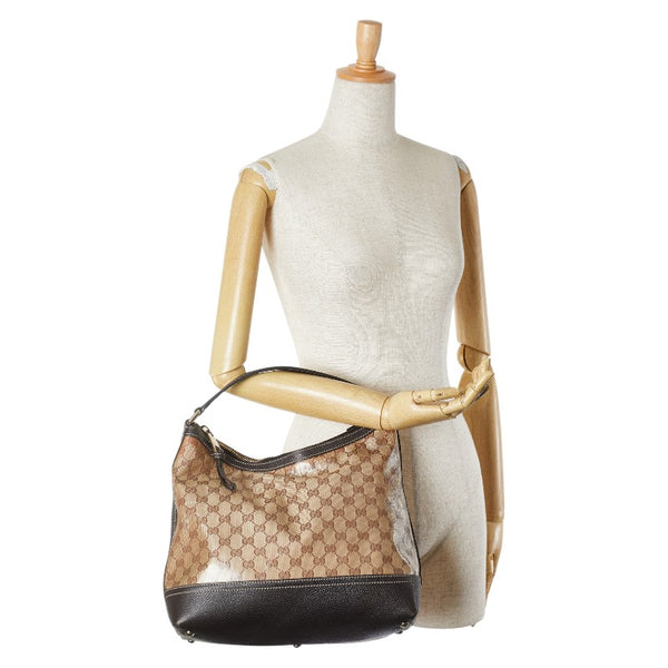 グッチ GGクリスタル ワンショルダーバッグ ハンドバッグ 336650 ブラウン PVC レザー レディース GUCCI 【中古】
